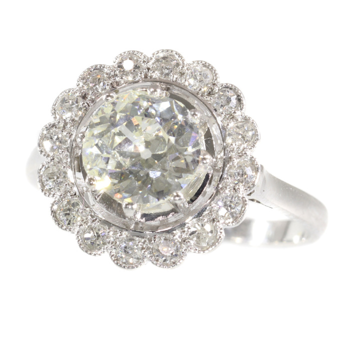 Platinum Art Deco diamond engagement ring by Unknown Artist