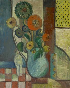 A still life with flowers I by Herman Kruyder