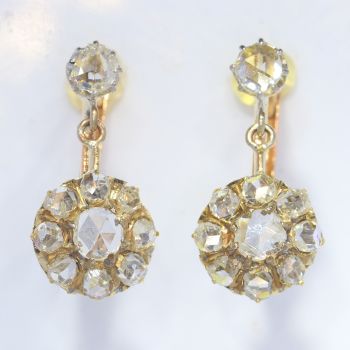 Vintage antique diamonds earrings by Unknown Artist