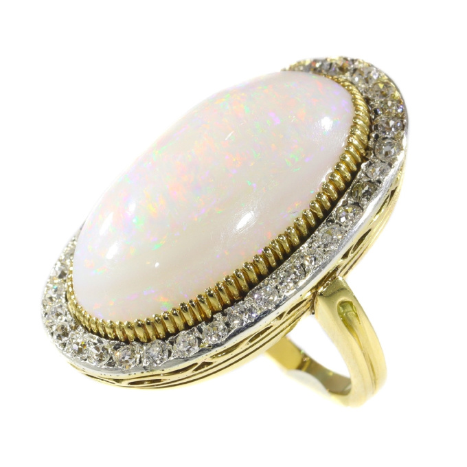 Antique large opal and diamonds ring by Unbekannter Künstler