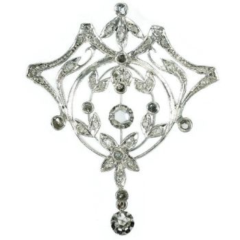 Antique Belle Epoque diamond brooch pendant by Unknown Artist
