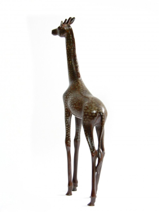 Elegant bronze giraffe by Artista Sconosciuto