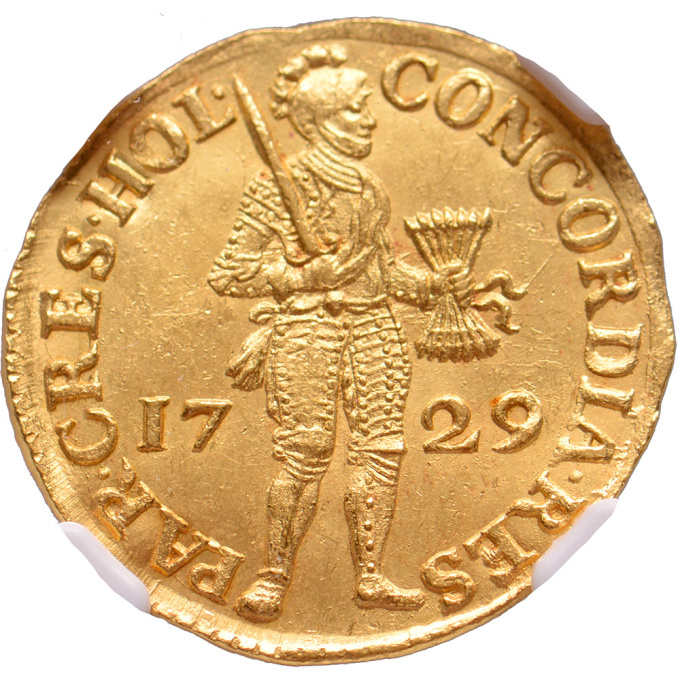Gold ducat Holland – Vliegent Hert NGC MS 63 by Unknown artist