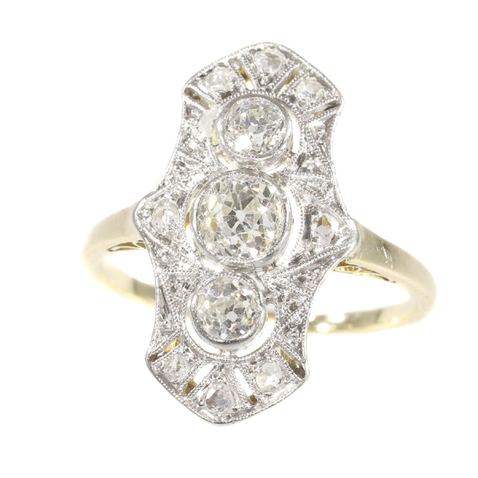 Original Vintage Belle Epoque diamond engagement ring by Artista Desconhecido