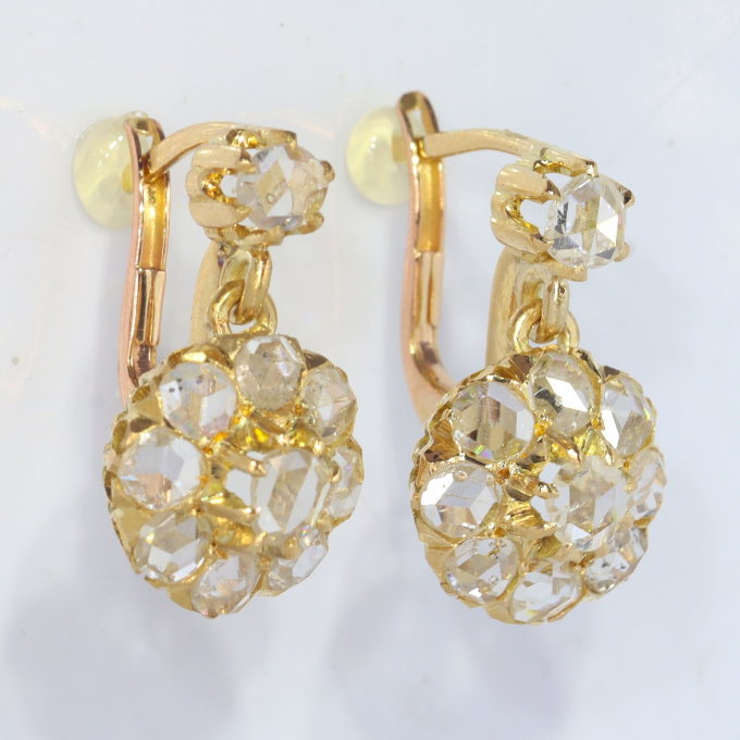 Vintage antique rose cut diamond earrings by Unbekannter Künstler
