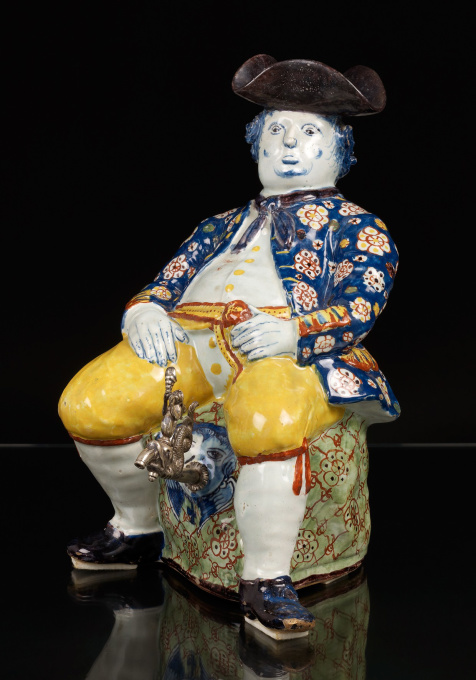 Dutch Delftware Flask Modelled as a Dutchman, Delft by Unknown artist