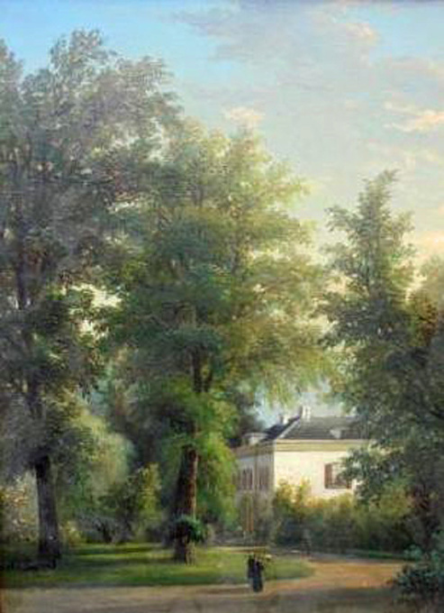 Park with mansion by Corstiaan Hendrikus de Swart