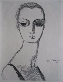 Girl with a swann´s neck by Kees van Dongen