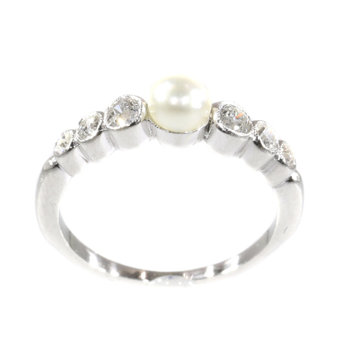 Art Deco diamond and pearl ring by Artista Desconhecido