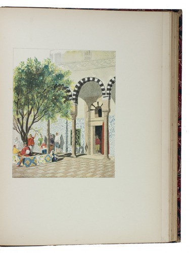 150 beautiful chromolithographs of 19th-century Tunis with ca. 100 proofs without letterpress text bound in by Charles Lallemand